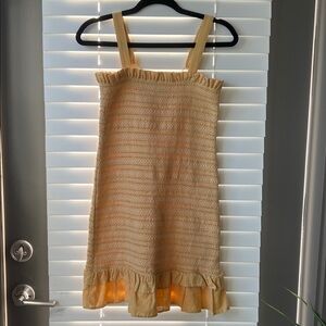 Yellow Gold Ruffle Hem Dress